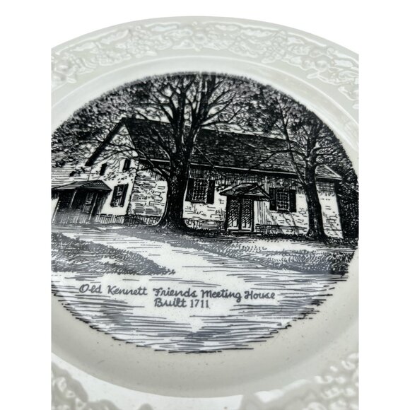 Decorative Wheeling China Plate With Old Kennett Friends Meeting House Design 10 - Picture 4 of 6